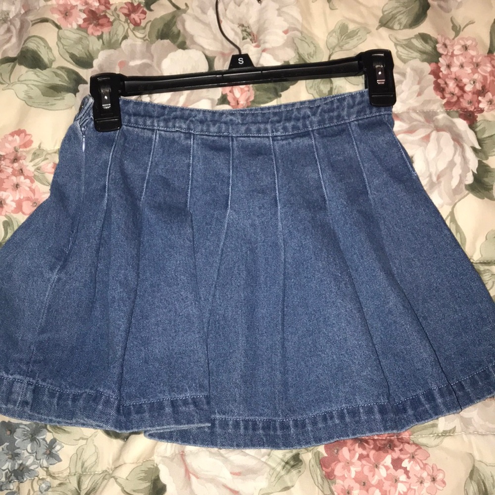 A denim skirt